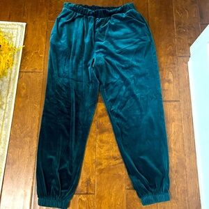 Like new Size Medium Old Navy Velvet Green Joggers